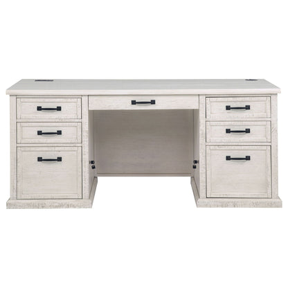Altidore 68-inch 7-drawer Executive Home Office Desk Distressed White