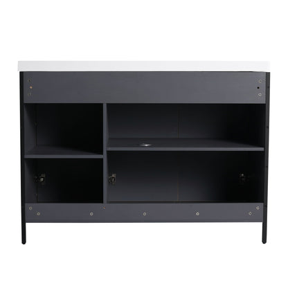 Contemporary Freestanding Bathroom Vanity With Adjustable Shelves
