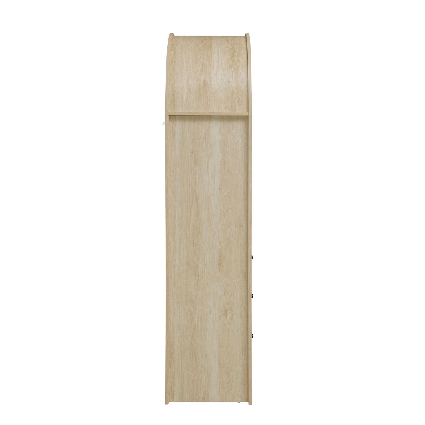 Arched Kitchen Pantry, Modern Farmhouse Wood Kitchen Storage Cabinets, Arched Storage Display Cabinet With Adjustable Shelves, Versatile Cupboard For Kitchen, Dining Room, Living Room - Natural