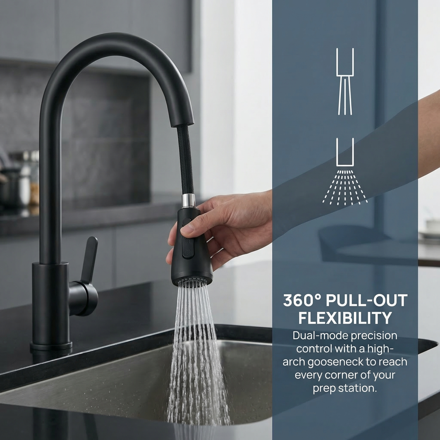 Double Door Sink Cabinet with Tap Stainless Steel Outdoor Kitchen