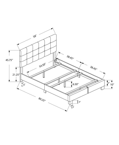 Transitional Upholstered Bed Frame
