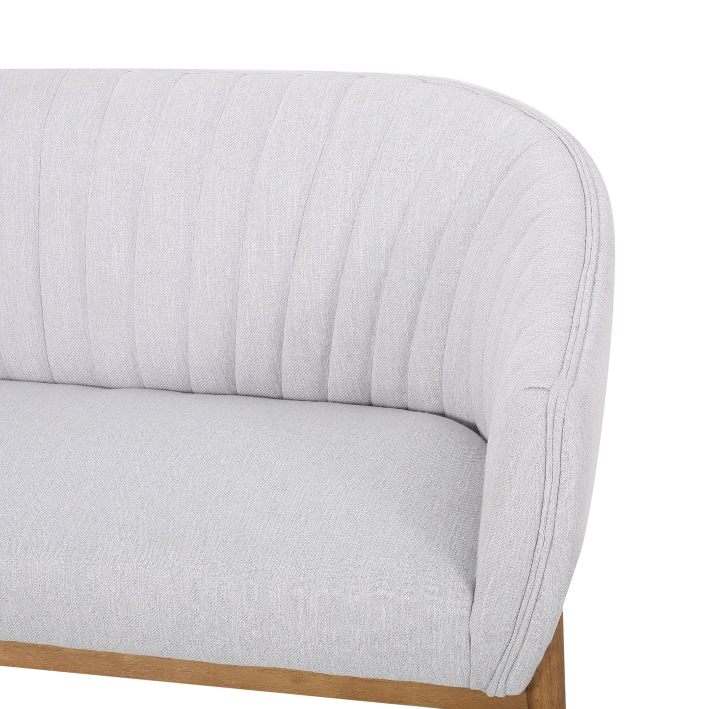 Mid Century Modern Loveseat With Channel Stitched Backrest