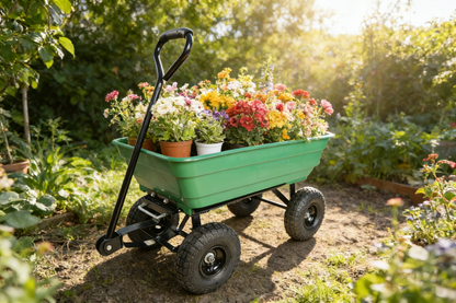 Folding Poly Garden Dump Truck with Steel Frame and Pneumatic Tires