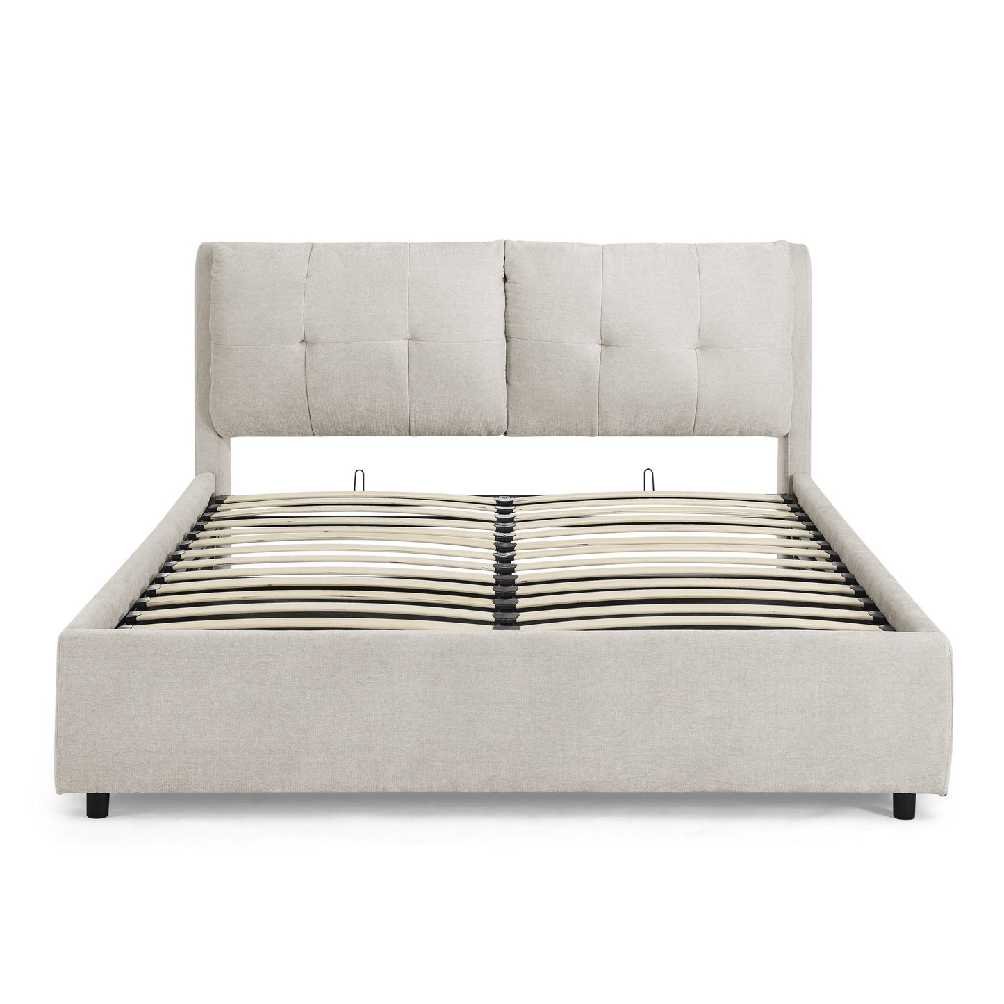 Storage Upholstered Hydraulic Platform Bed With Integrated Headboard