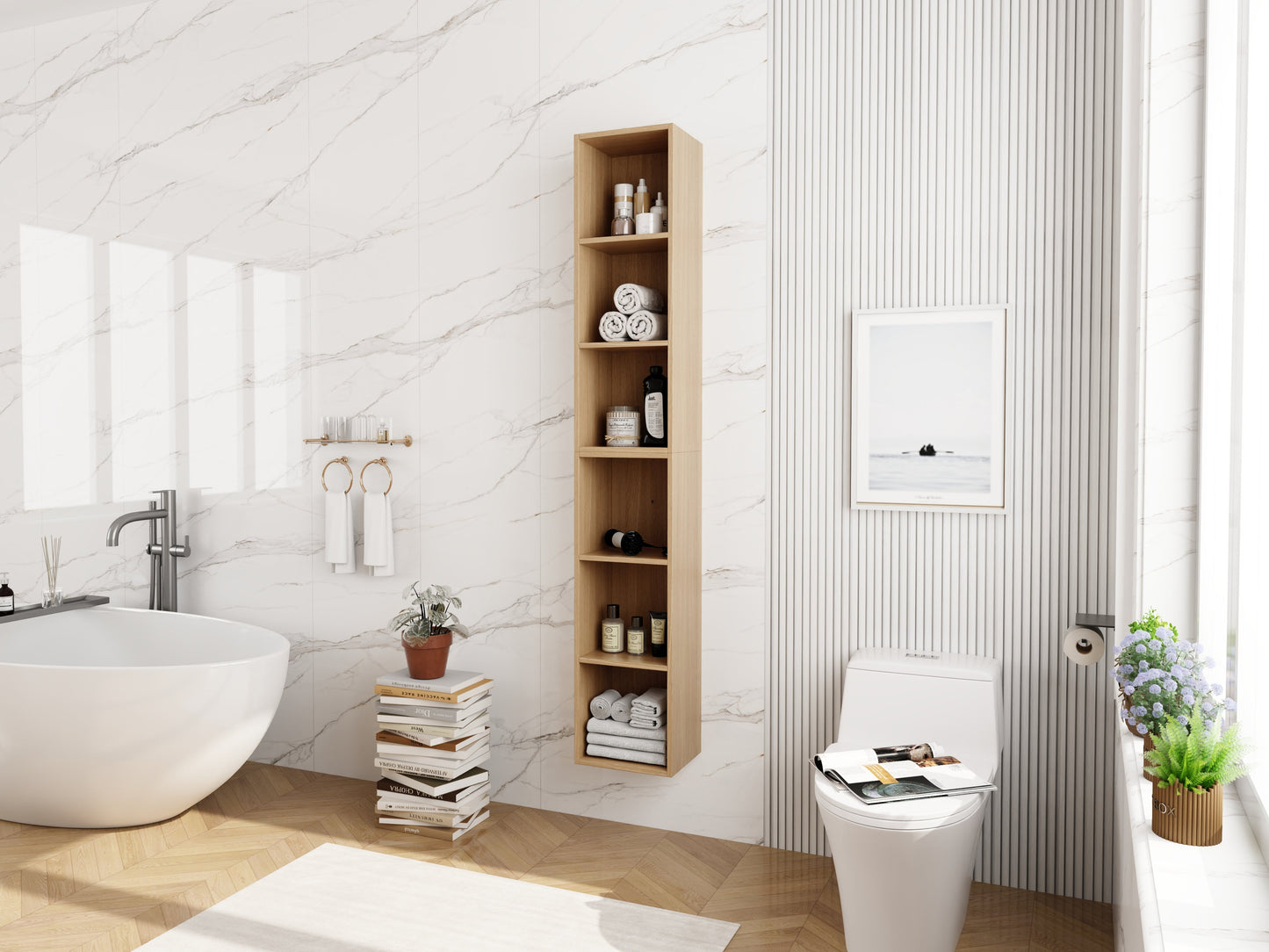24 Inch Wall Mounted Storage Shelves Combination