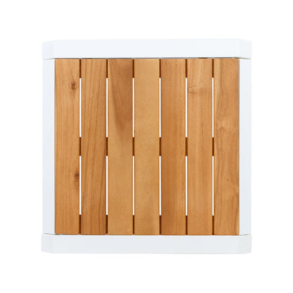Outdoor Side Table with Teak Wood Top