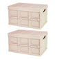 2Pcs 56L Collapsible Storage Bins With Dustproof Lid Waterproof Interior Bag Handle Stackable Storage Box Container Utility Organizer Crate For Campin
