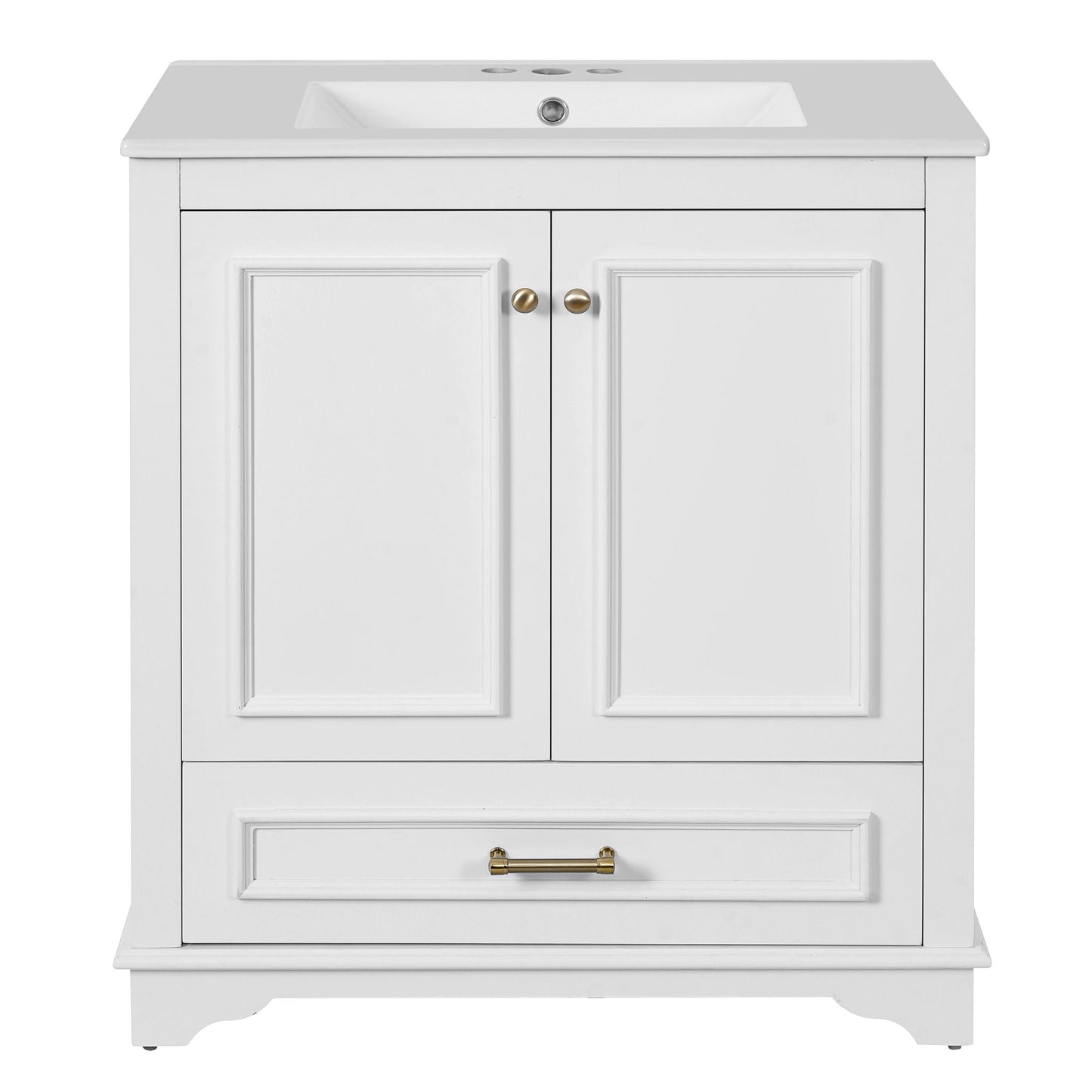 Bathroom Vanity With Sink, Cabinet & 2 Soft Closing Doors & Adjustable Shelf