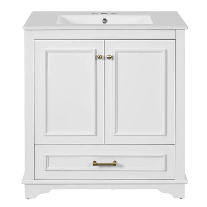 Bathroom Vanity With Sink, Cabinet & 2 Soft Closing Doors & Adjustable Shelf