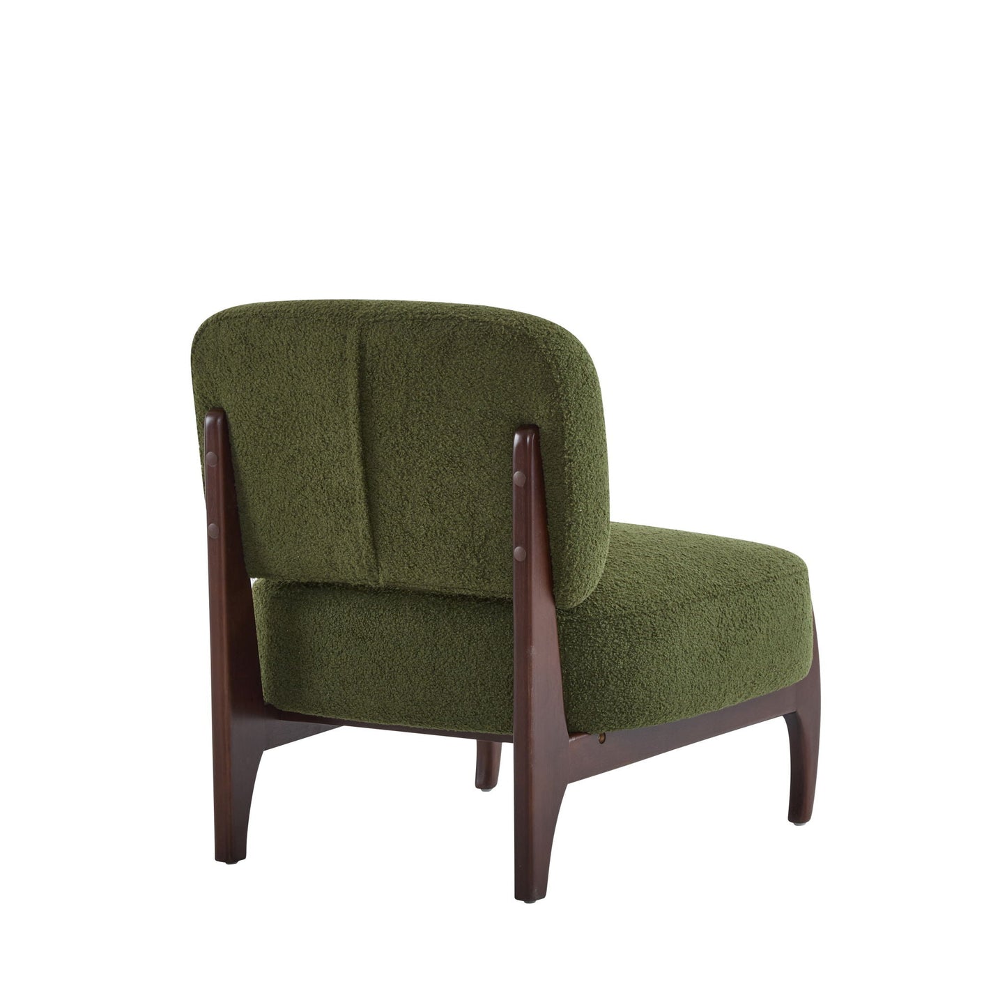 Modern Boucle Lounge Chair With Solid Wood Frame