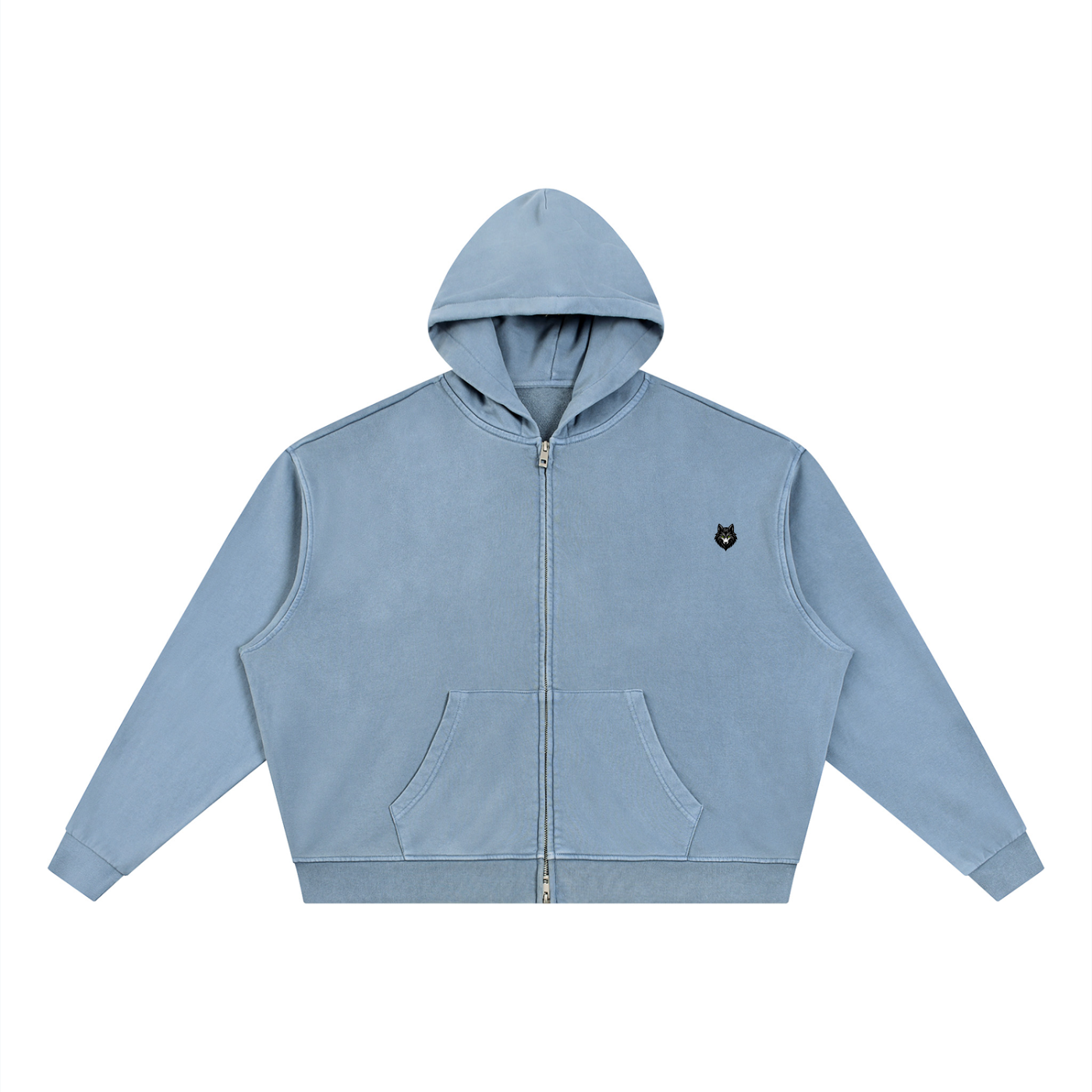 Loki & Ivy Unisex Vintage Wash Full Zip Boxy Hoodie