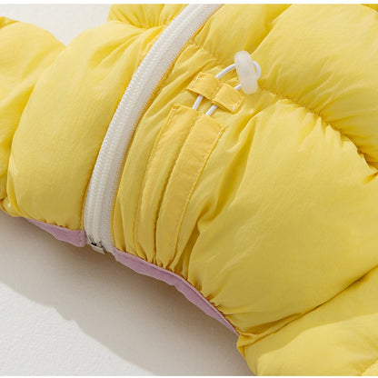 Autumn And Winter Dog High-end Macaron Thickened Zipper Bear Warm Four-legged Cotton-padded Jacket, Cat Cotton-padded Jacket, Pet Clothes