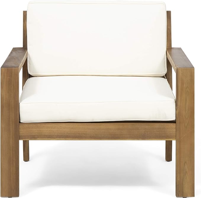 Outdoor Acacia Wood Club Chairs with Cushions