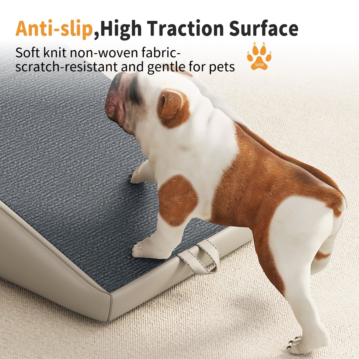 (UPGRADED) Dog Stairs for Small Dogs and Cats, Foldable 2-in-1 Wooden Pet Steps