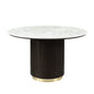 Clayten - Around Dining Table - Marble / Espresso