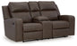 Lavenhorne - Dbl Rec Loveseat W/Console - Granite