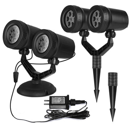 Christmas Snowflake Projector Light – Dual-Head LED, IP44 Waterproof