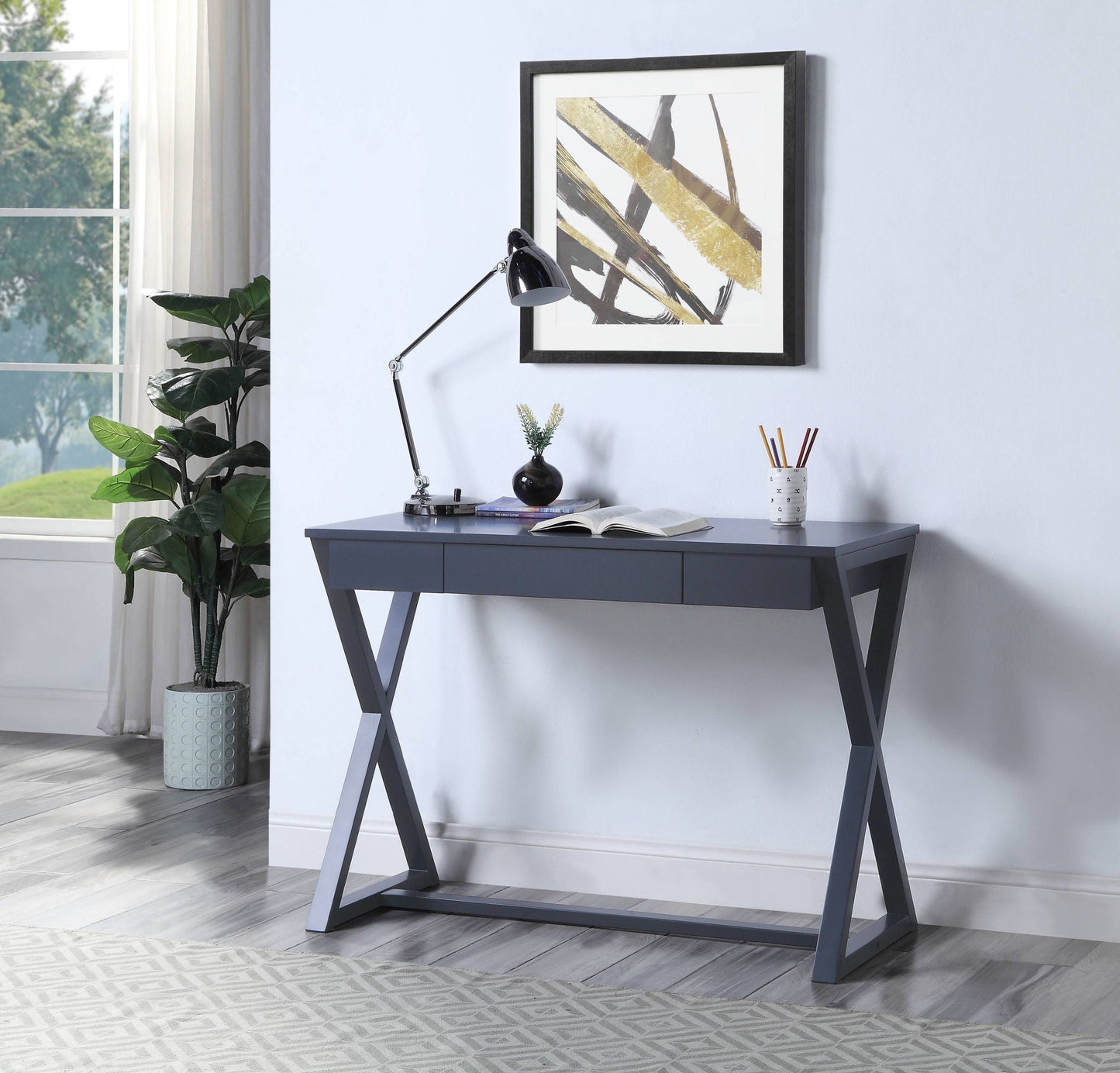 Nalo Console Table - Charcoal