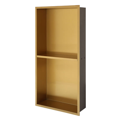 Modern Stainless Steel Shower Niche Double Shelf For Bathroom