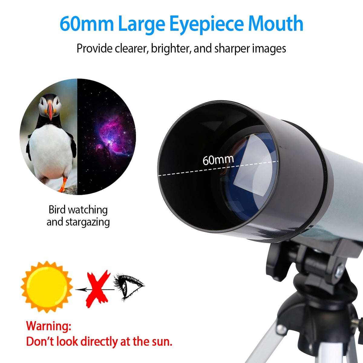 Astronomical Telescope 90X with Tripod for Kids & Beginners