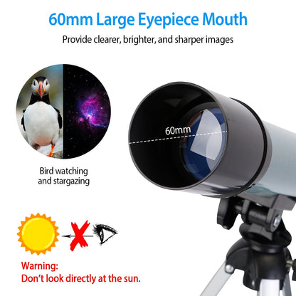 Astronomical Telescope 90X with Tripod for Kids & Beginners