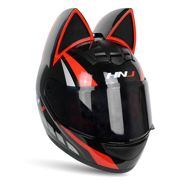 Personalized Cat Ears Electric Motorcycle Helmets for Men and Women - Custom Fit, Safe, and Stylish