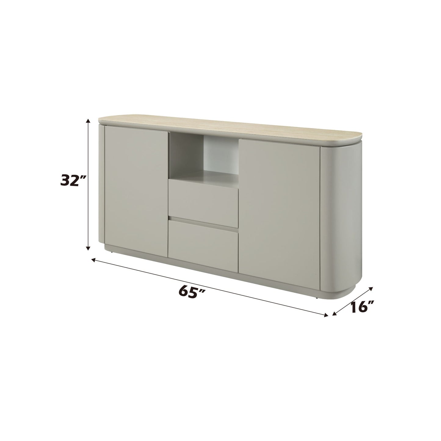 Ingram Ceramic Top Server - Light Gray
