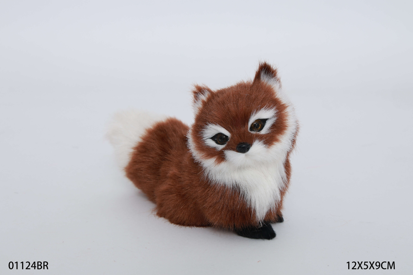 Creative imitation fox decoration-light brown-sitting with head up-1 piece