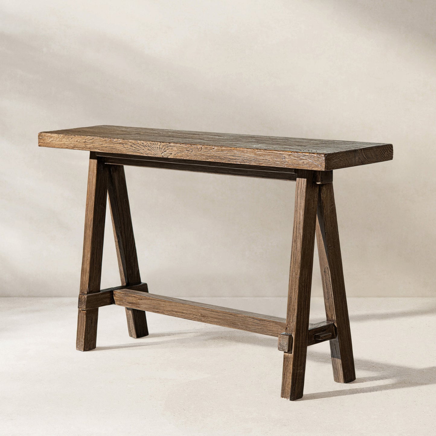 Hawthorne 60'' Solid Reclaimed Elm Trestle Console Table
