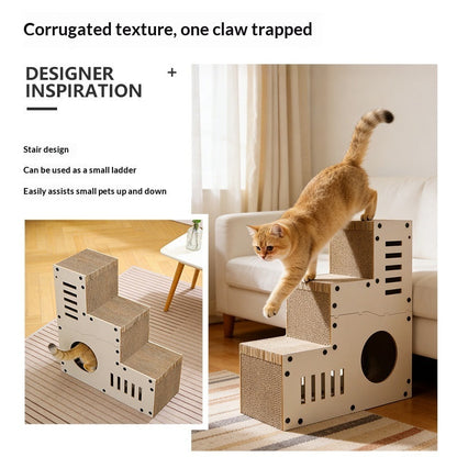 Multi-functional Corrugated Cardboard Cat Scratcher