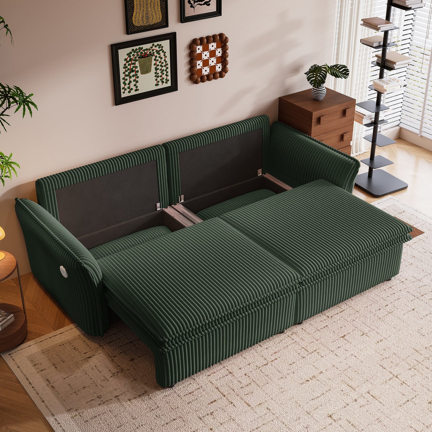 Multi-Functional 85-Inch Convertible Sofa Bed
