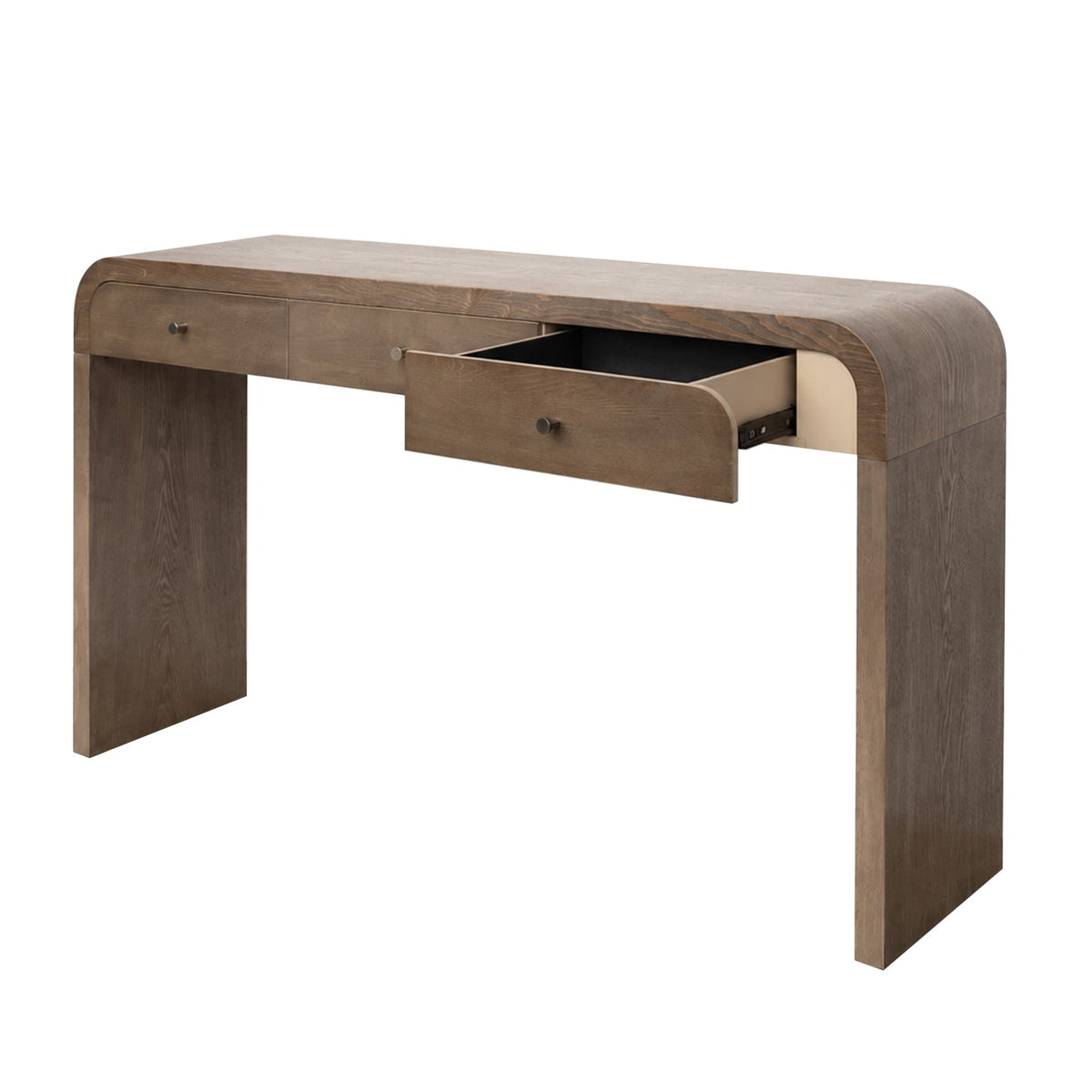 Dark Table with 3-Drawer Storage