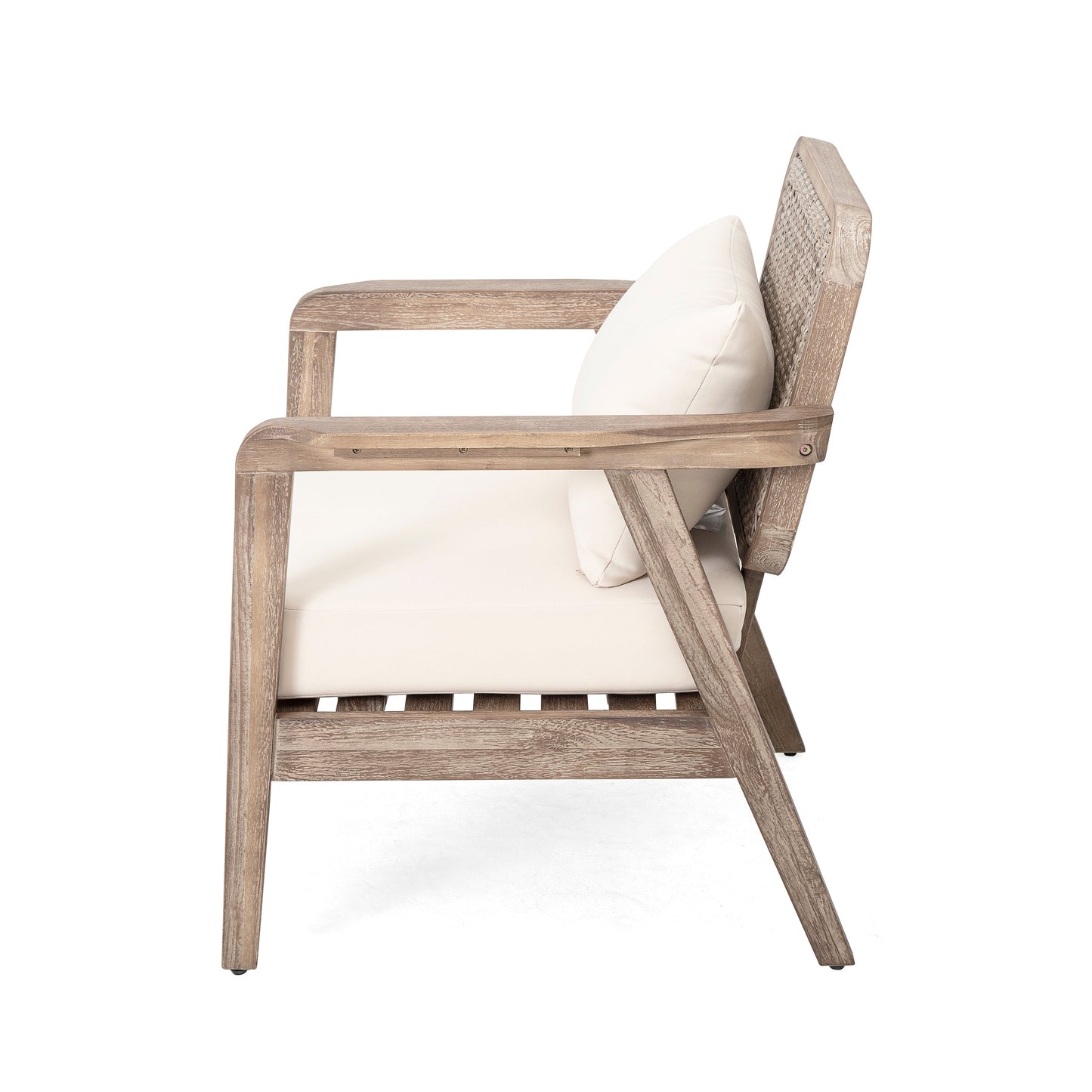 Set of 2 Outdoor Acacia Wood Patio Club Chairs with Waterproof Cushions