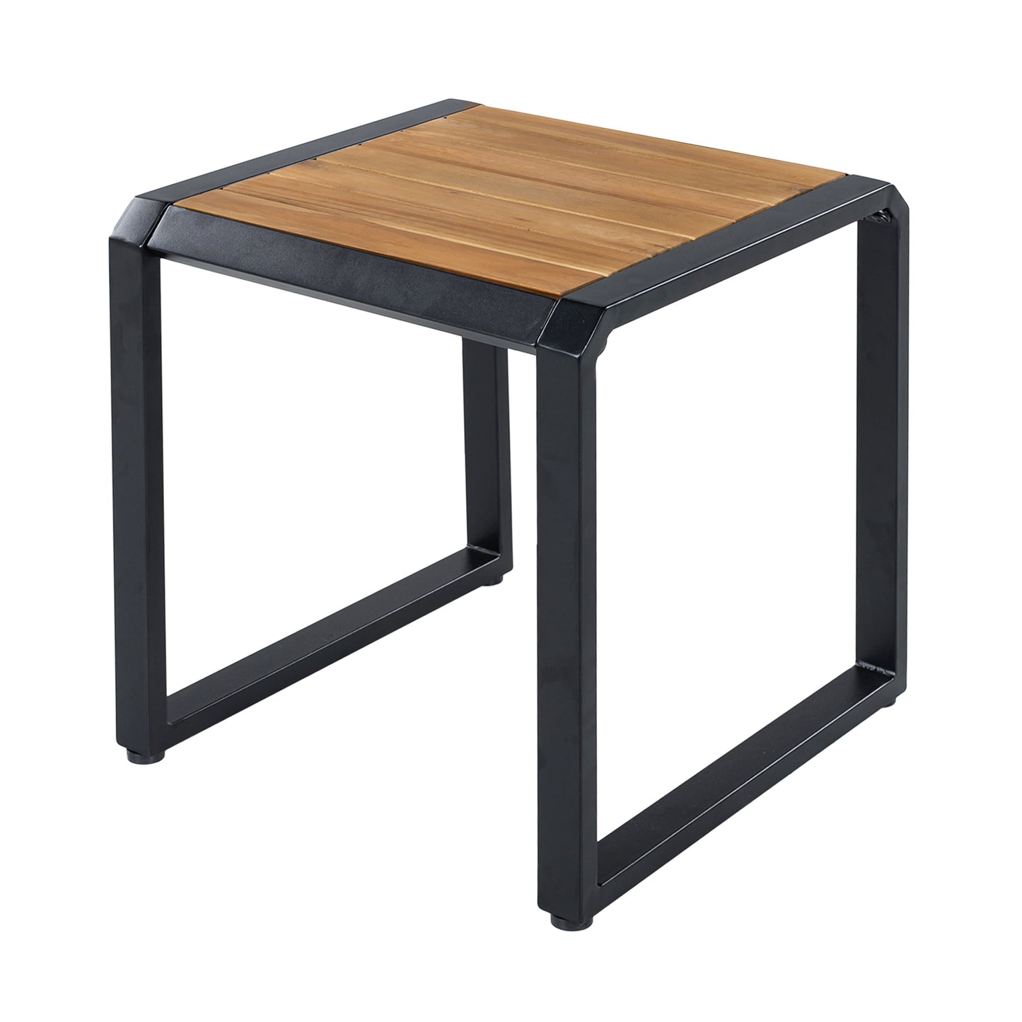 Outdoor Side Table with Teak Wood Top