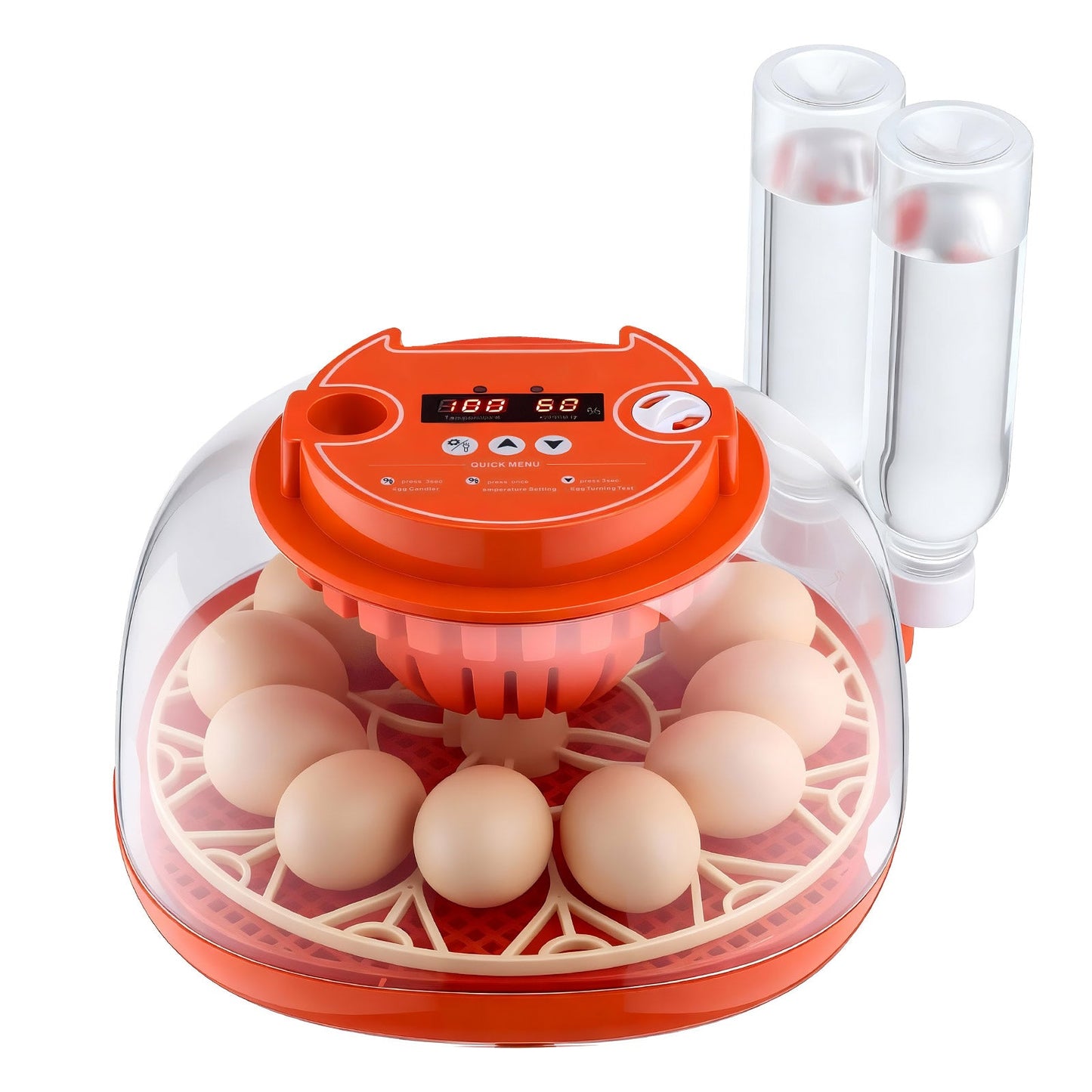 12 Egg Incubator with Automatic Egg Turner and LED Candler
