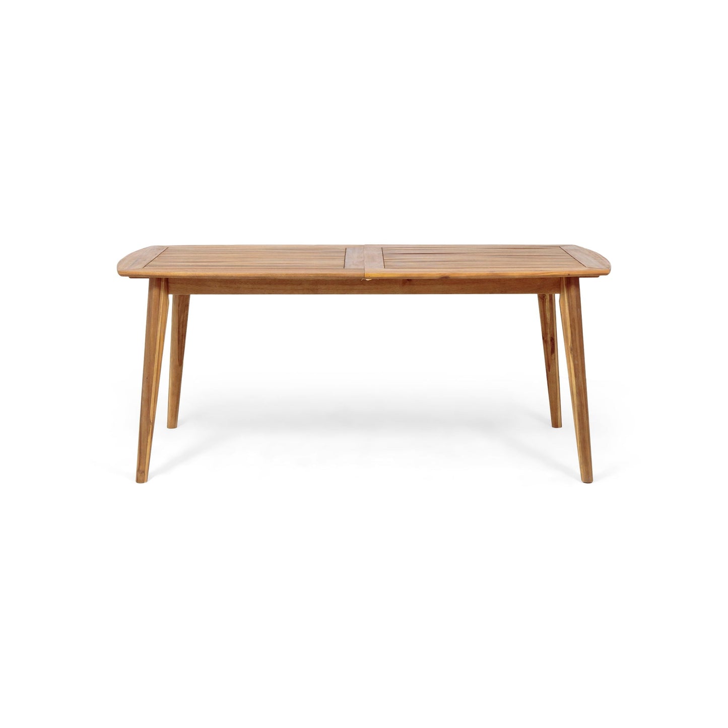 Placidity Outdoor Expandable Dining Table with Slatted Tabletop and Tapered Legs