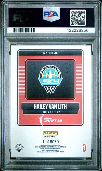 Graded 2025 Panini Instant Hailey Van Lith #DN10 Draft Night Rookie RC Basketball Card PSA 9 Mint