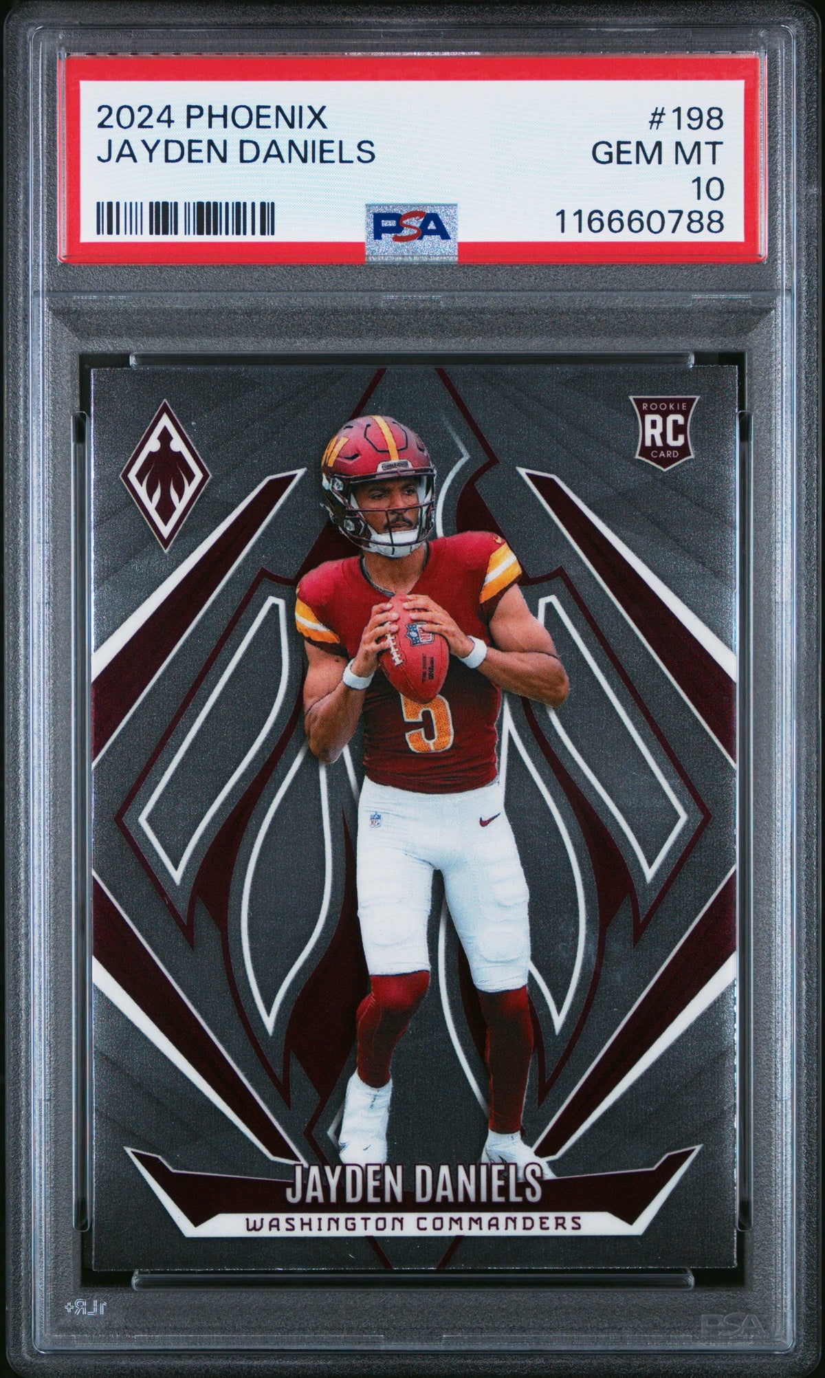 Graded 2024 Panini Phoenix Jayden Daniels #198 Rookie RC Football Card PSA 10 Gem Mint