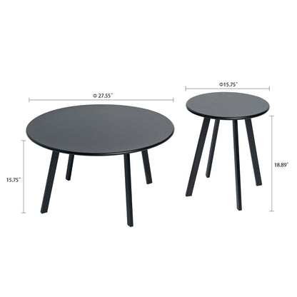 2-Piece Round Nesting Coffee Table Set, Modern