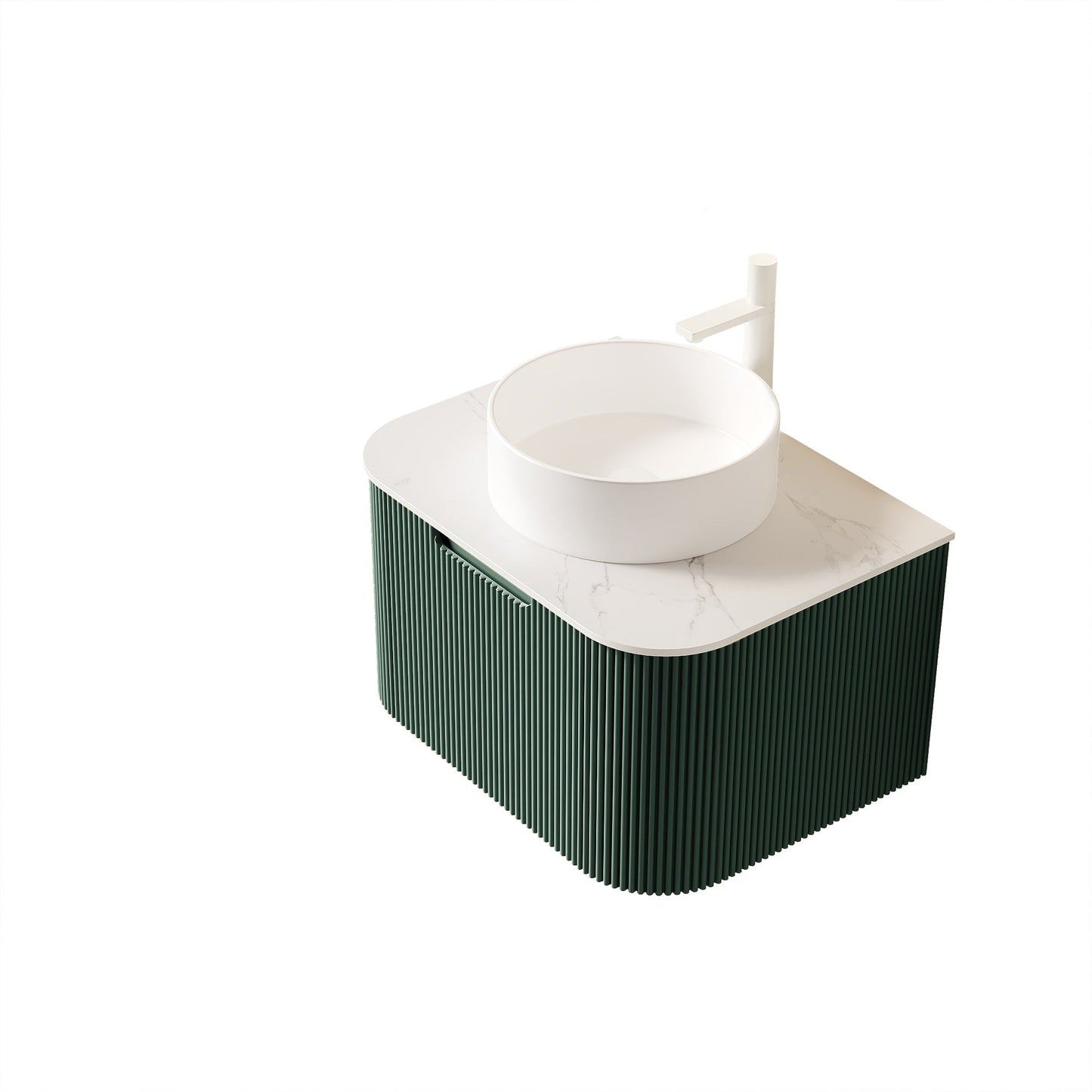 DINA 24" Bathroom Vanity & Sink, Floating Curved Edges