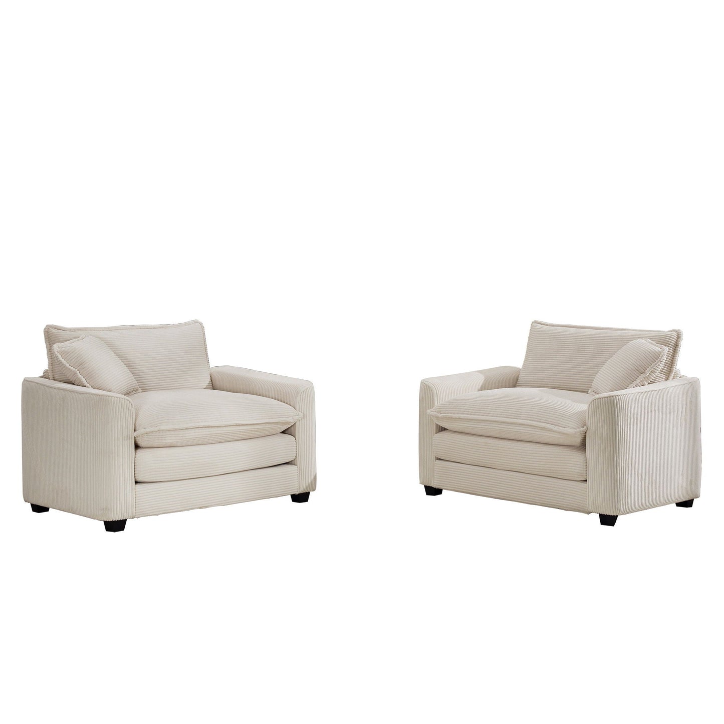 Modern Classic Fabric Single Chair Deep Seat Sofa With Pillow