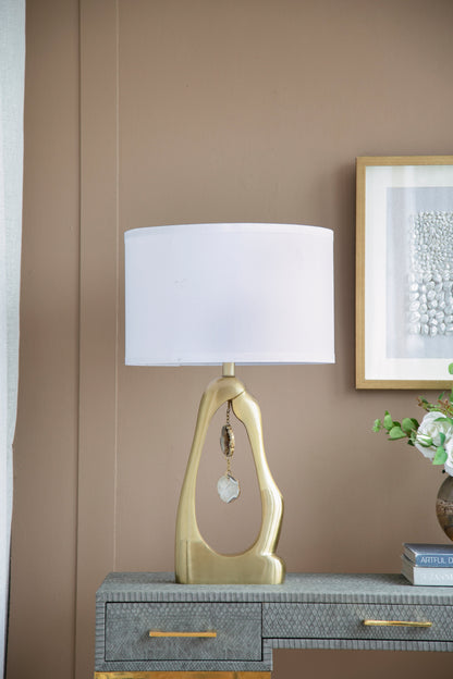 Geode-Inspired Gold Aluminum Table Lamp