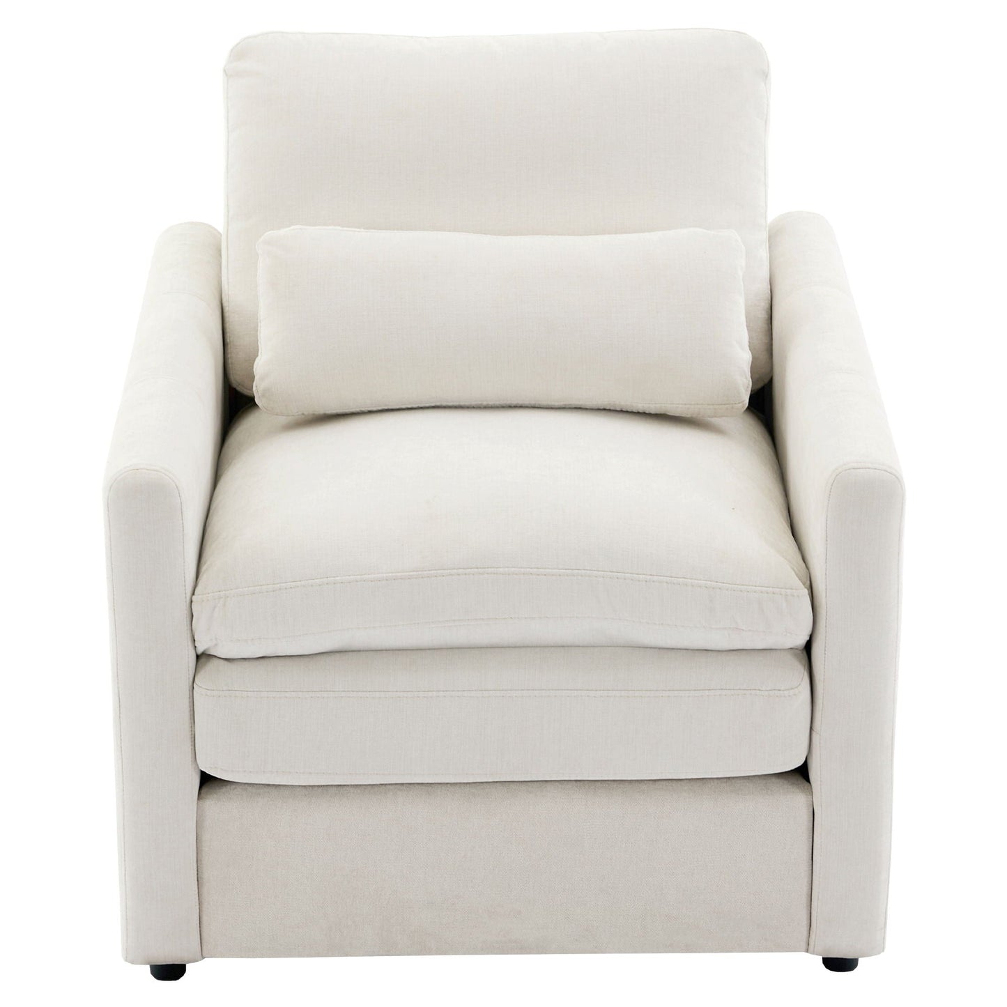 Cozy Upholstered Cushion Armchair For Living Room