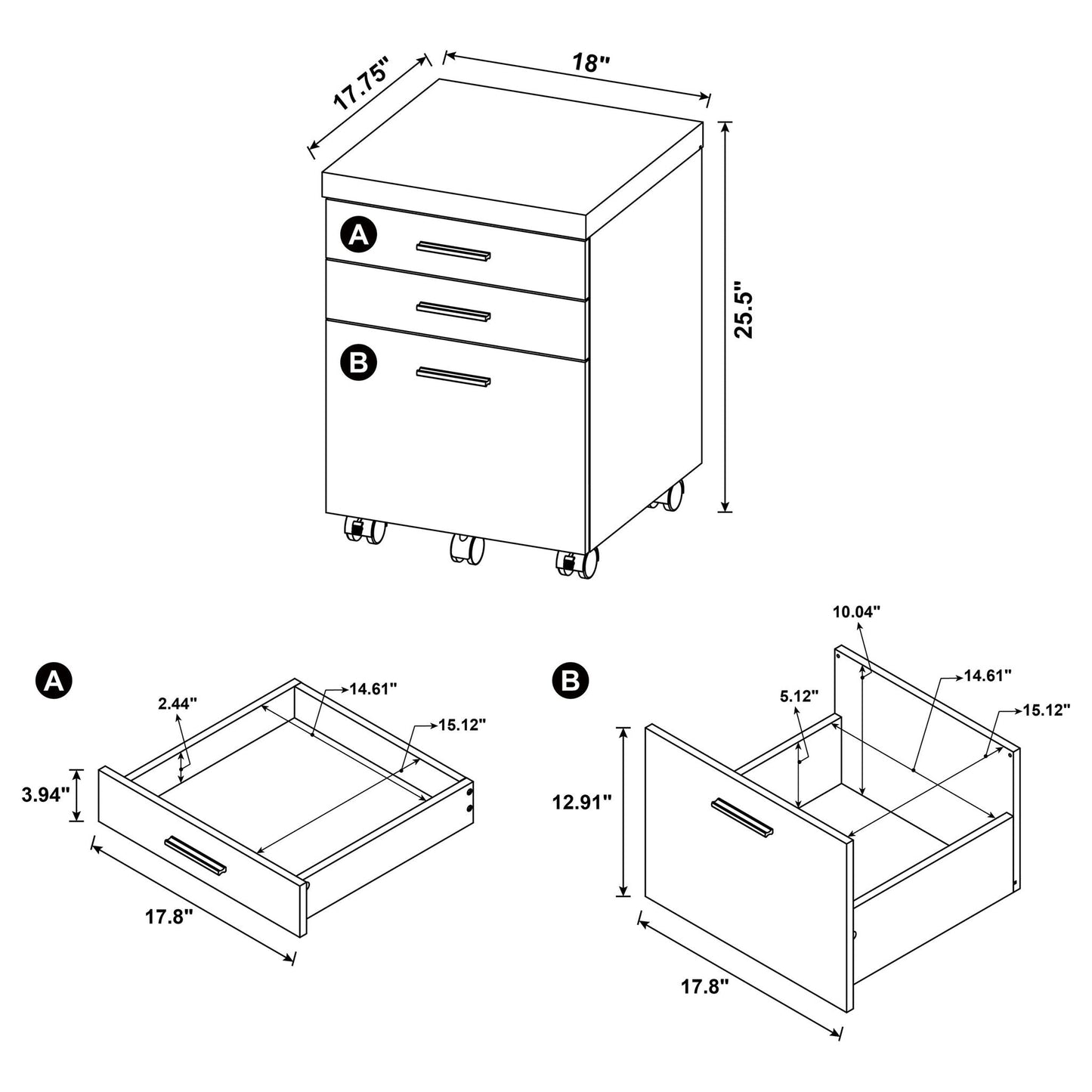 Ulloa - L Shape Desk With Mobile File Cabinet - Cappuccino