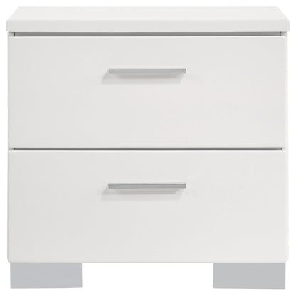 Felicity 4-piece Eastern King Bedroom Set White High Gloss
