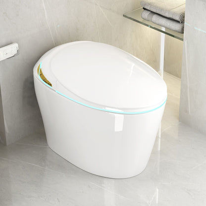 Unique Smart Toile With Built In Bidet, Auto Open / Close Seat, Foot Sensor, LED Display, Night Light, Warm Water & Dryer Ceramic