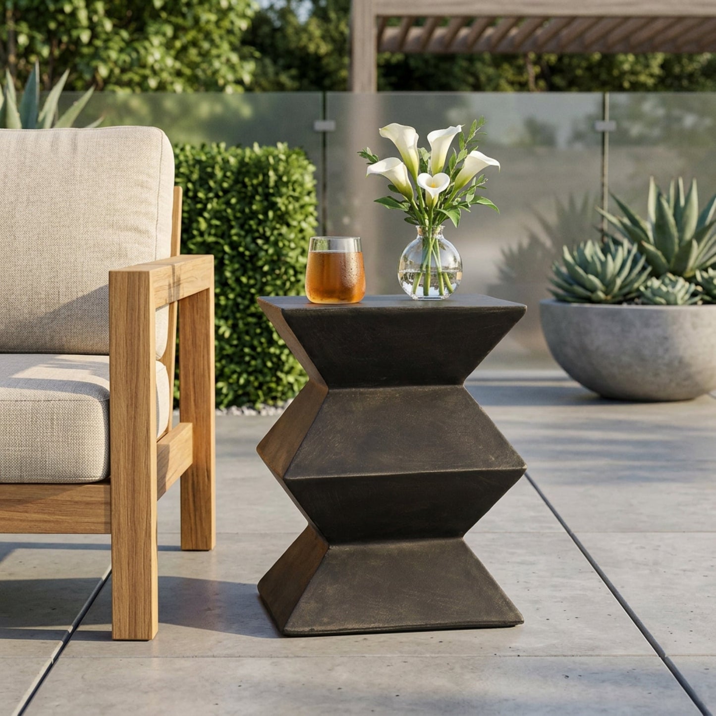 Outdoor Lightweight Concrete Side Table