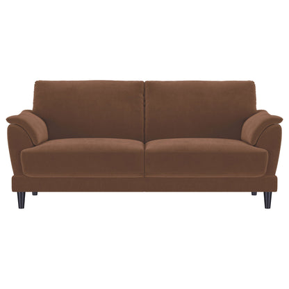 Selma 2-piece Velvet Upholstered Crescent Arm Sofa Set Rust