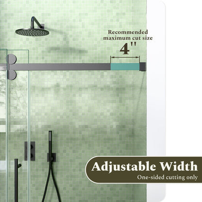 56-60"W x 60"H Frameless Sliding Tub Shower Door Enclosure, Matte Glass