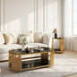 Modern Luxury Coffee Table and Side Table Set, 2-Piece Oval